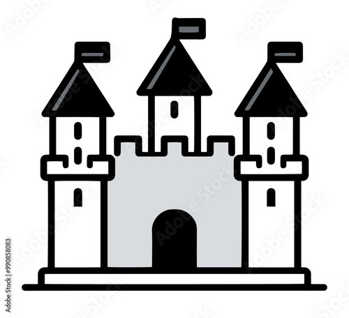 Zamek pałac ilustracja