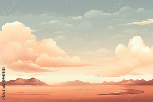 Serene desert landscape illustration
