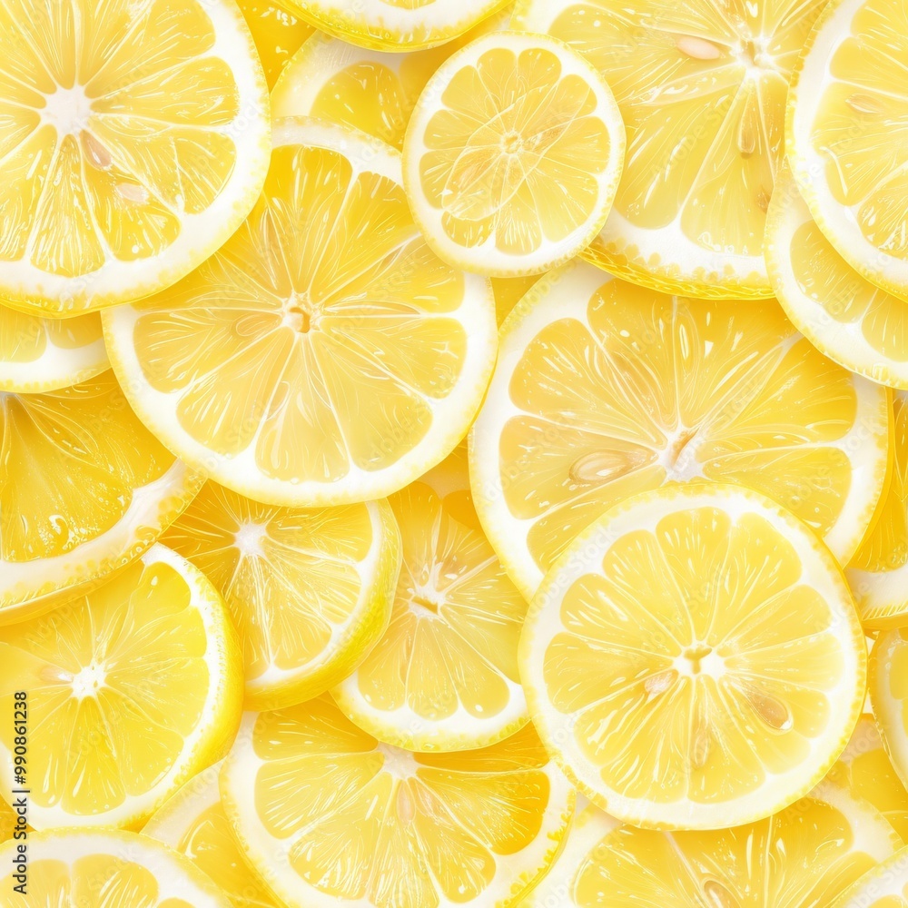 Slices of fresh juicy yellow lemons. Texture background, pattern. MZ Slices of fresh juicy yellow lemons. Texture background, pattern. MZ