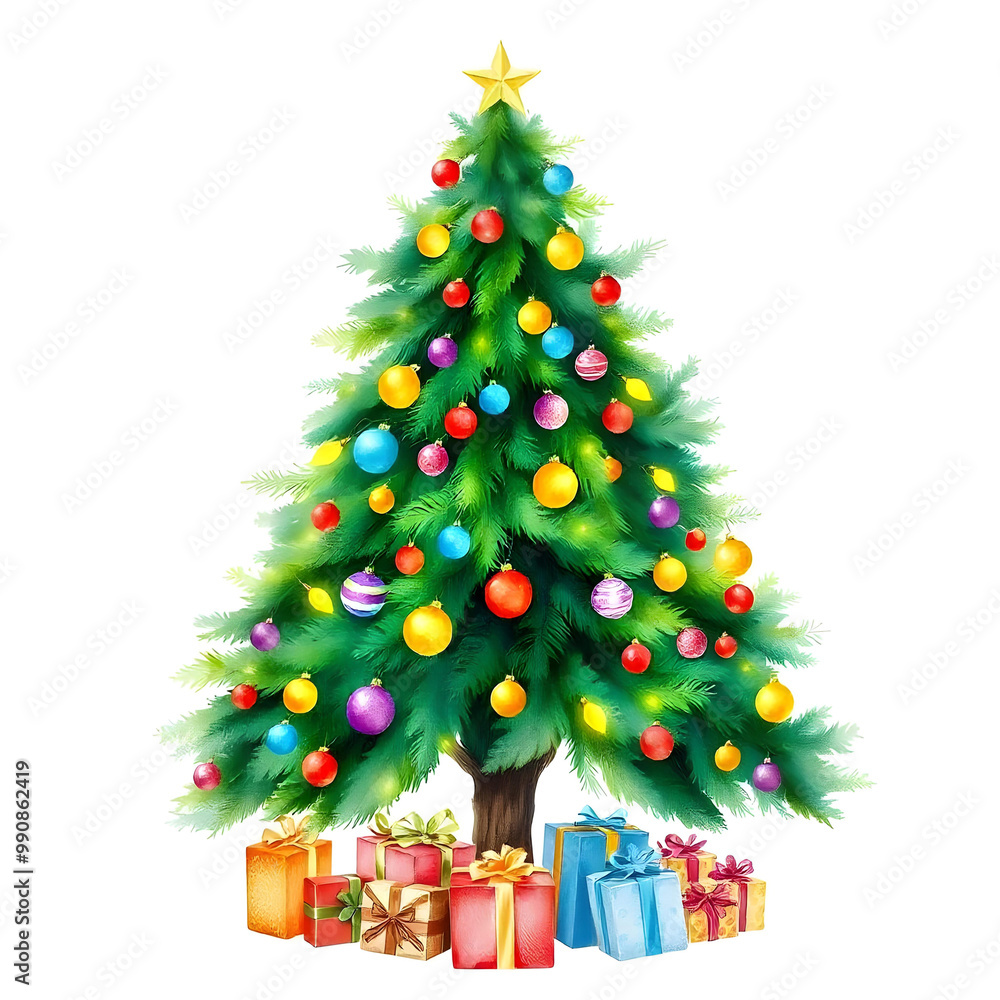Christmas Tree Sublimation Clipart, Watercolor Christmas Tree Clipart design Isolated on white background. Christmas Tree Sublimation Clipart, Watercolor Christmas Tree Clipart design Isolated on white background.