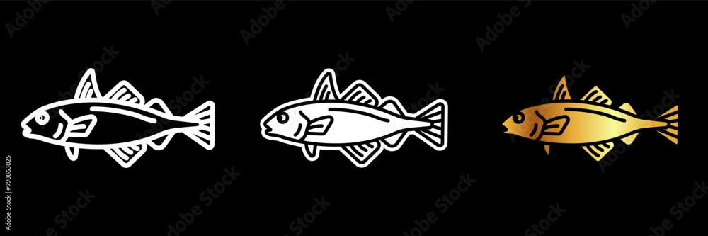 Haddock Icon, A cold-water fish similar to cod, known for its mild flavor and often used in smoked or fried seafood dishes. Haddock Icon, A cold-water fish similar to cod, known for its mild flavor and often used in smoked or fried seafood dishes.