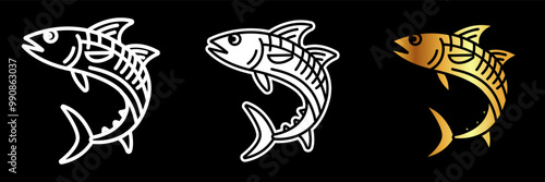 King Mackerel Icon, A fast-swimming, predatory fish known for its oily flesh, commonly found in tropical and subtropical waters.