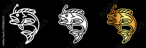 Monkfish Icon, A bottom-dwelling fish with a large head and mouth, prized for its firm, lobster-like flesh in gourmet cuisine.