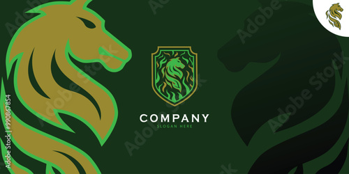 Elegant horse logo vector