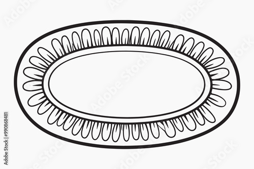 Ornate oval decorative frame design