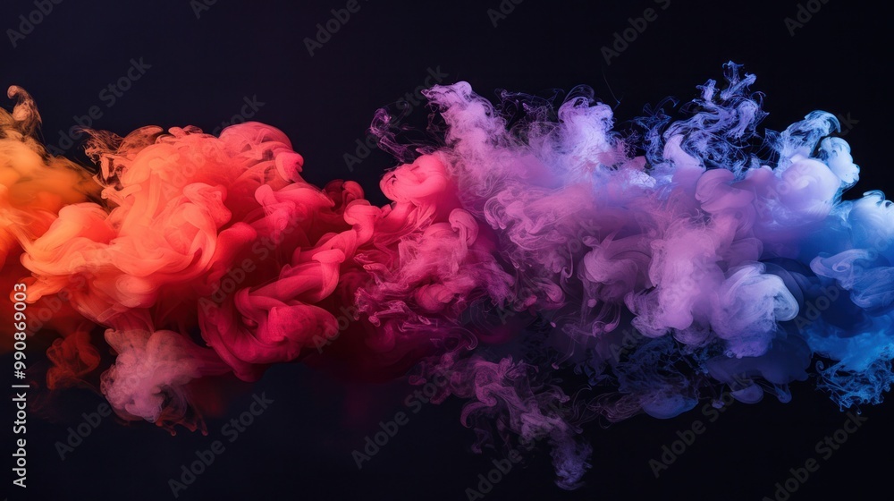 Fototapeta premium A colorful cloud of smoke with a rainbow of colors