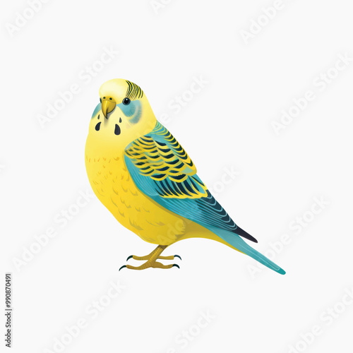 Colorful parakeet bird illustration