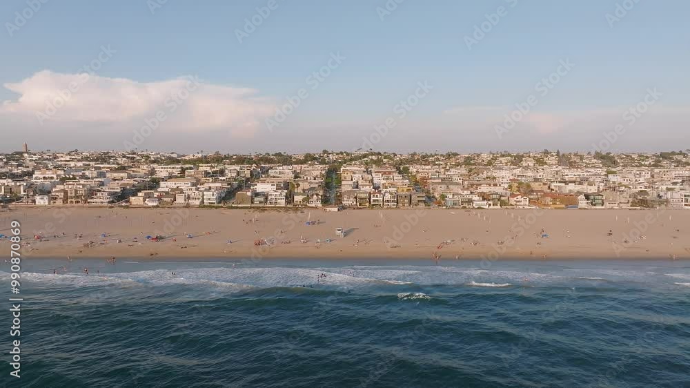 Aerial morning view of the shore near Manhattan Beach and Redondo Beach, Los Angeles, California Aerial morning view of the shore near Manhattan Beach and Redondo Beach, Los Angeles, California