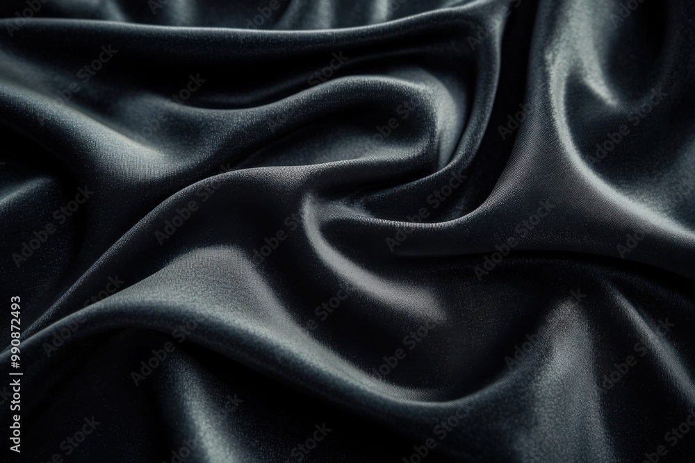 Black satin fabric texture, elegant, smooth Black satin fabric texture, elegant, smooth