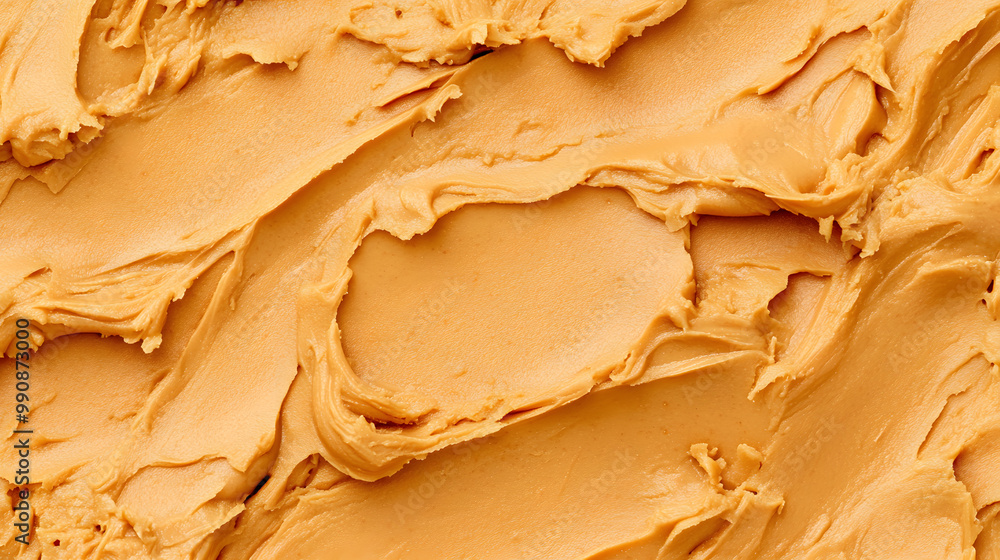 Creamy peanut butter spread texture top view Creamy peanut butter spread texture top view