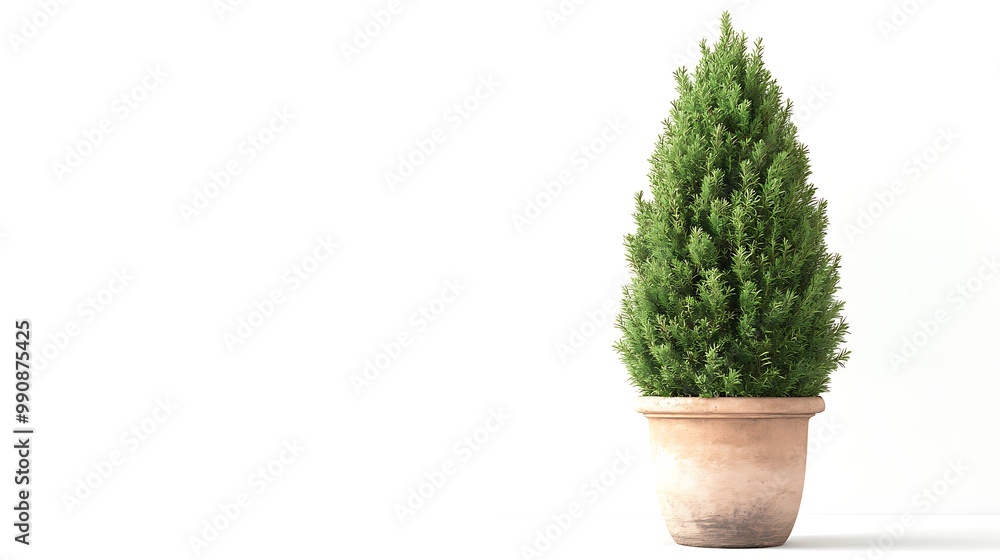 Green Conifer in Terracotta Pot Green Conifer in Terracotta Pot