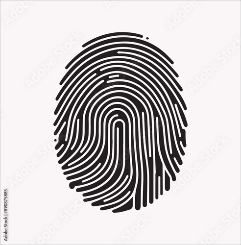 biometric Fingerprint vector silhouette on a white background