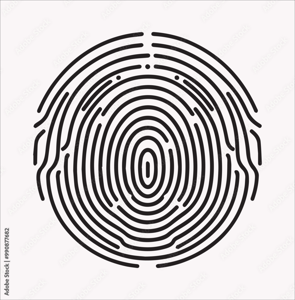 biometric Fingerprint vector silhouette on a white background biometric Fingerprint vector silhouette on a white background