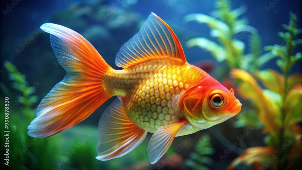 A tiny, delightful goldfish boasts a plump, rounded body and delicate fins that undulate in a mesmerizing dance. A tiny, delightful goldfish boasts a plump, rounded body and delicate fins that undulate in a mesmerizing dance.