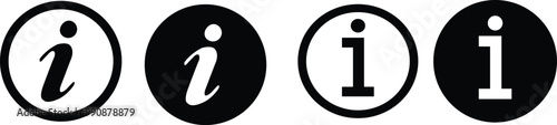 Group of Info Point Icon Black. Set of Information icon. 
 Collection Help Logo. Info simple sign vector