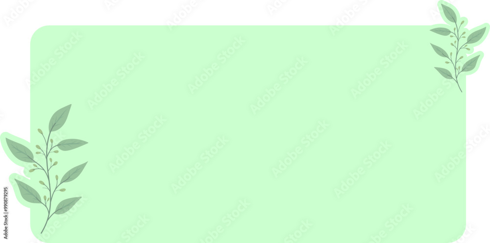 Floral Text Box Rectangle Notes with Leaf Background Floral Text Box Rectangle Notes with Leaf Background