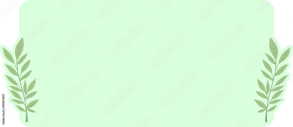 Floral Text Box Rectangle Notes with Leaf Background Floral Text Box Rectangle Notes with Leaf Background