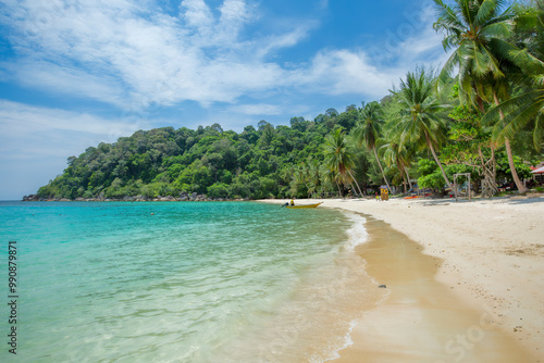 The Perhentian Island resort beach in Malaysia
