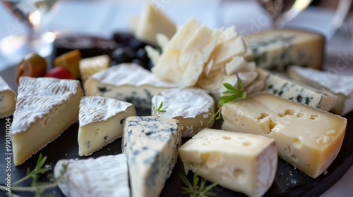 Artfully Presented Cheese Plate for Culinary Delight