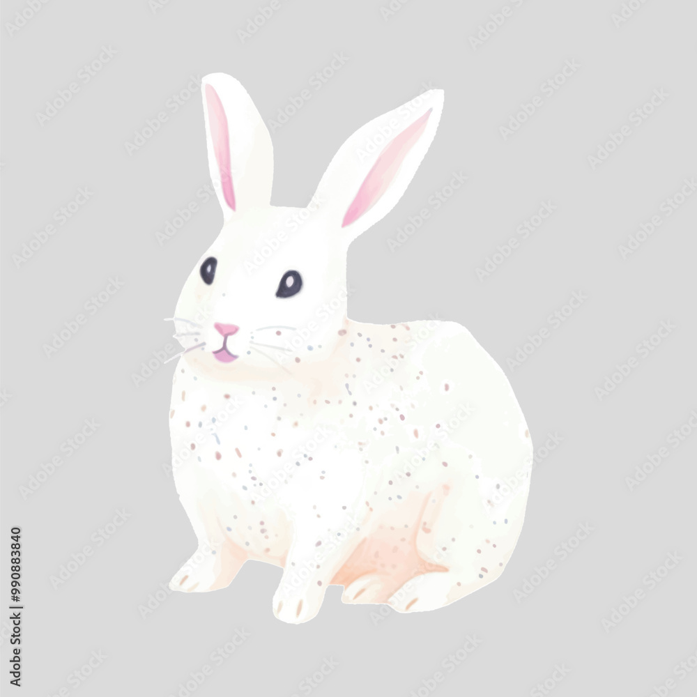 Fototapeta premium Cute white rabbit illustration