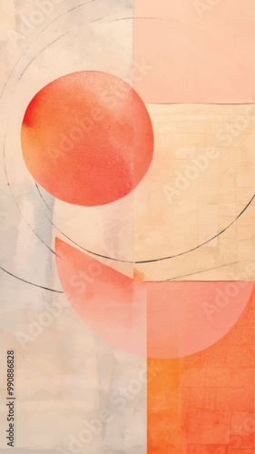 Abstract geometric shapes in pastel