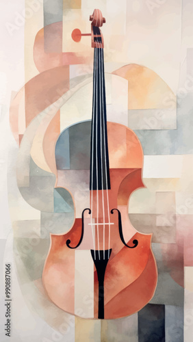 Abstract geometric violin art
