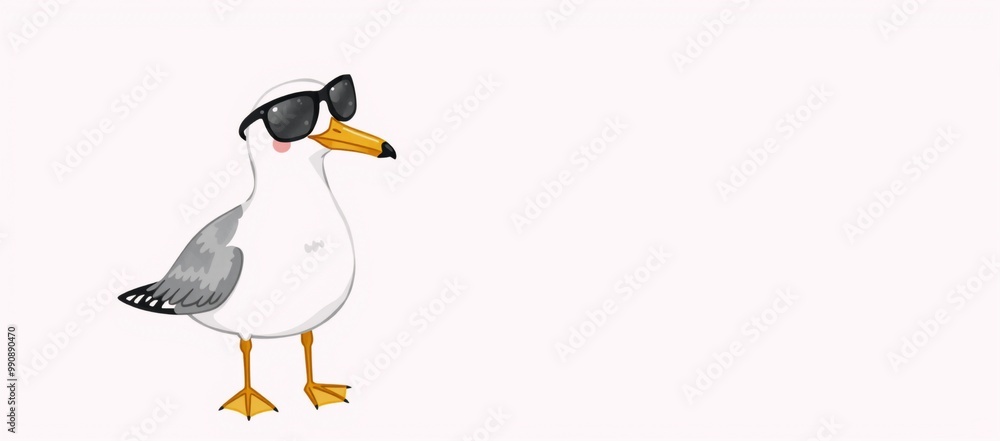 A bird wearing sunglasses standing on a white surface. A bird wearing sunglasses standing on a white surface.