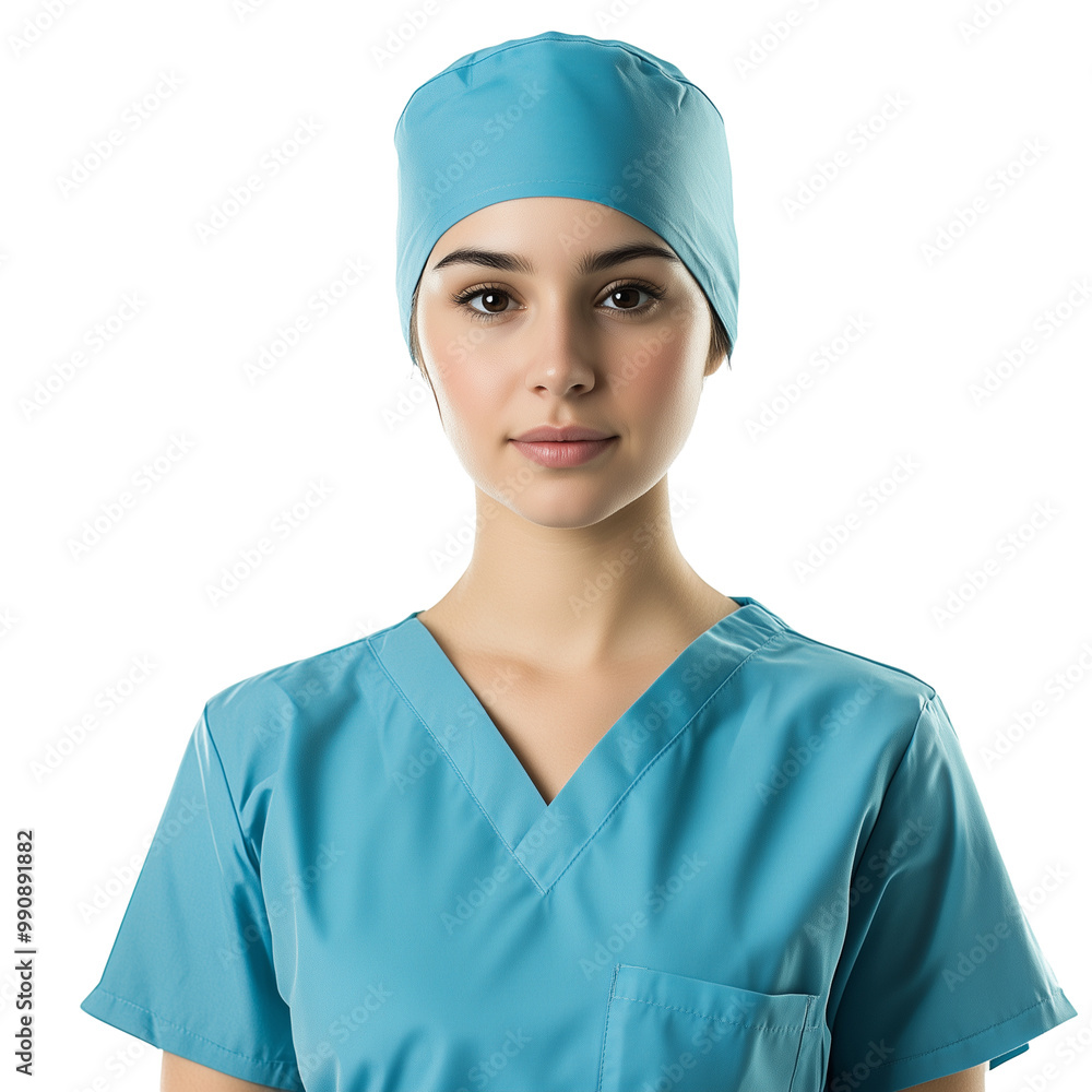 Female nurse in uniform isolated on transparent background Female nurse in uniform isolated on transparent background