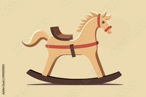 Classic wooden rocking horse toy