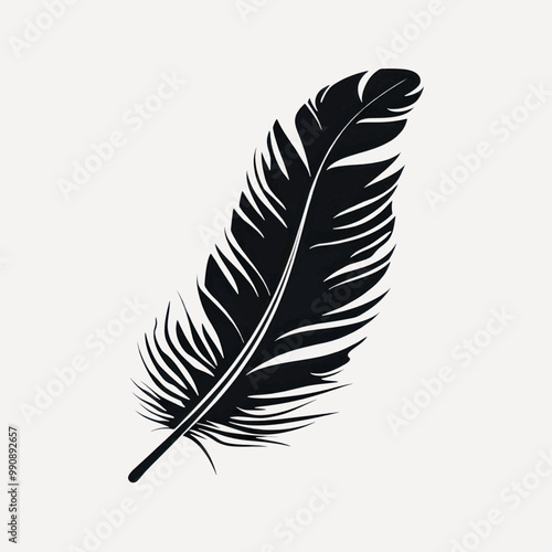 Elegant black feather silhouette design