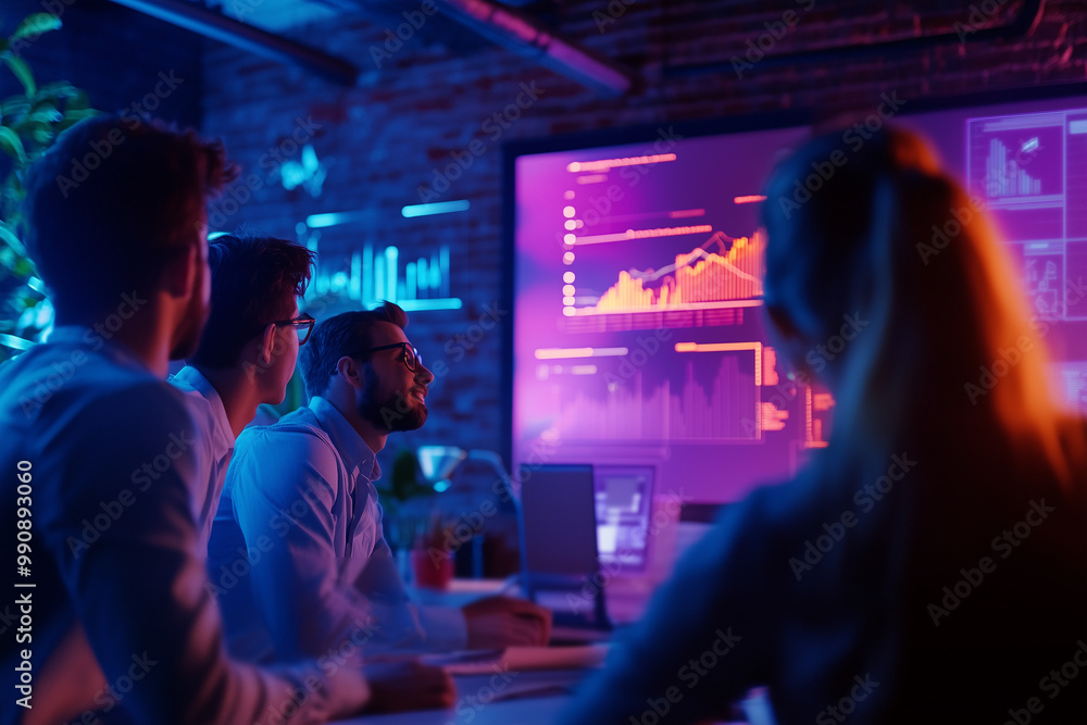 A dynamic startup team gathered in a modern loft workspace, brainstorming innovative ideas for the future. A dynamic startup team gathered in a modern loft workspace, brainstorming innovative ideas for the future.