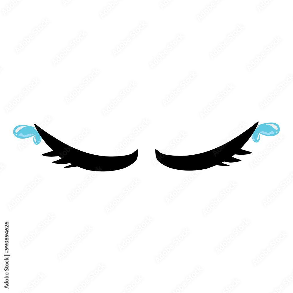 Sad eye cartoon design. Perfect for stickers, icons, logos, tattoos Sad eye cartoon design. Perfect for stickers, icons, logos, tattoos