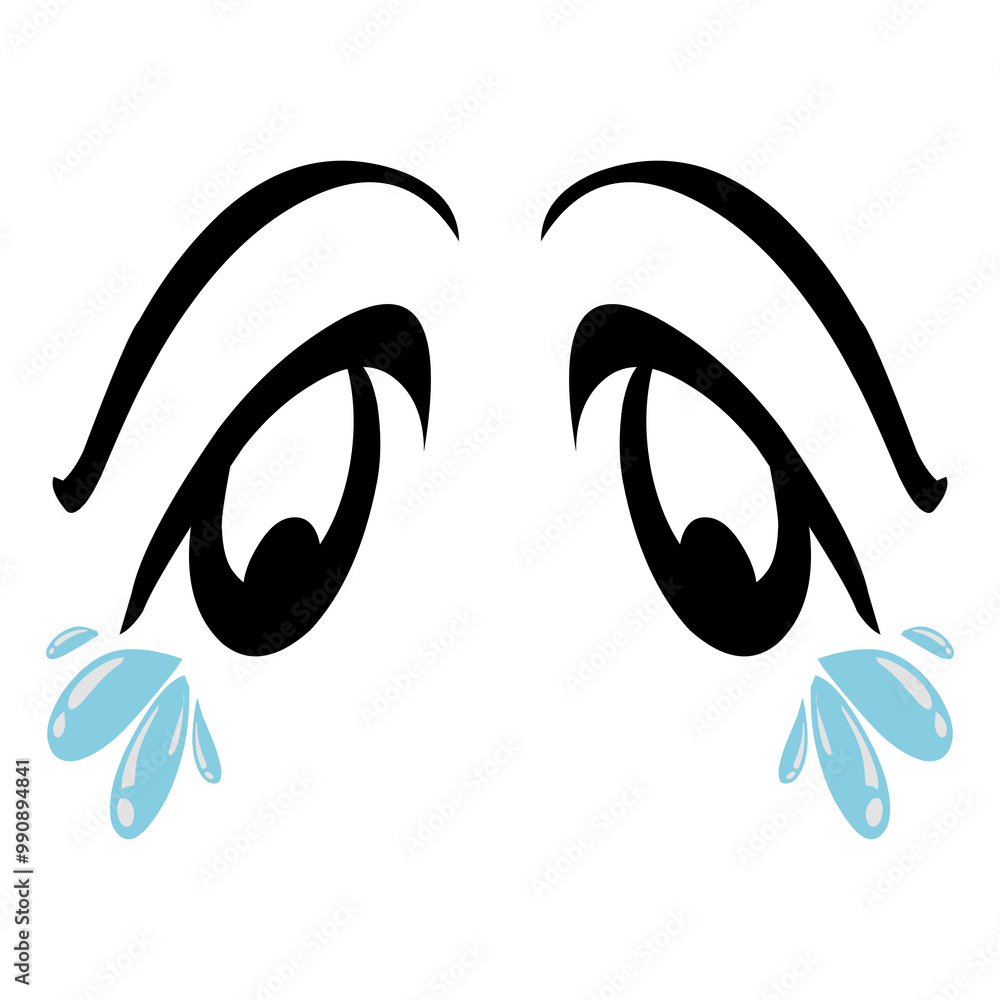 Sad eye cartoon design. Perfect for stickers, icons, logos, tattoos Sad eye cartoon design. Perfect for stickers, icons, logos, tattoos