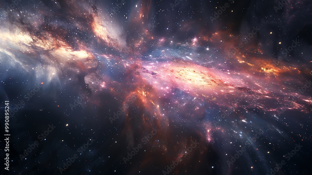 Fototapeta premium An amazing a view of galaxy with thousands of lights in a celestial design