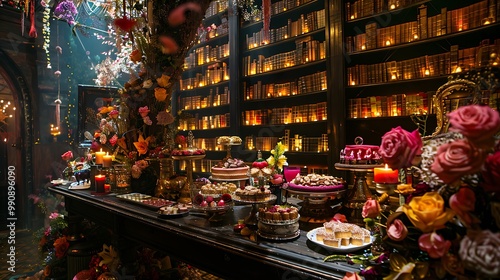 Wallpaper Mural An anniversary event for an amazing fairy with an academic design and spell book themed decorations Torontodigital.ca