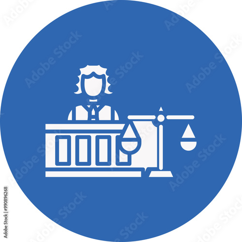 Defendant glyph circle icon