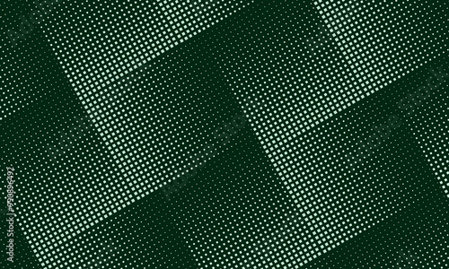 Wallpaper Mural Green halftone square pixels pattern. geometric dark background. Torontodigital.ca