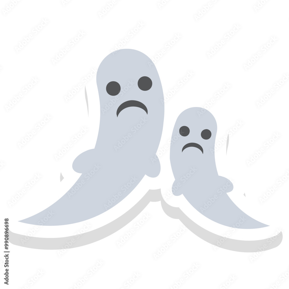 Obraz premium Ghost sticker vector icon with isolated background 