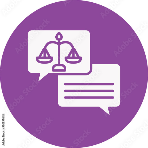 Legal Counsel glyph circle icon
