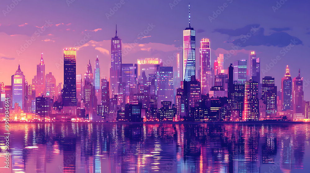 Fototapeta premium background with a romantic cityscape, featuring iconic landmarks, beautiful skyline views, and a sophisticated, urban setting