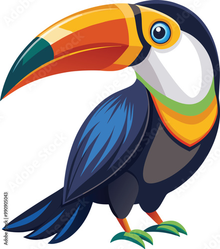 Macaw parrot mascot vector sticker design