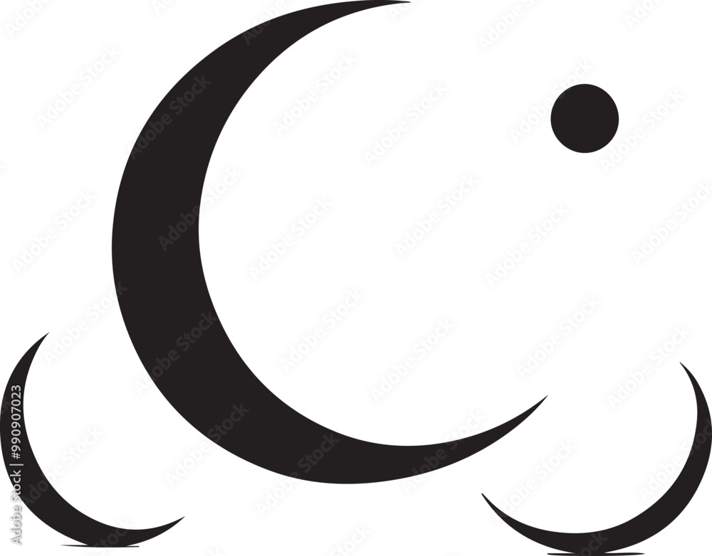 Crescent Moon Shadowy Silhouette Vector Art Pack Crescent Moon Shadowy Silhouette Vector Art Pack