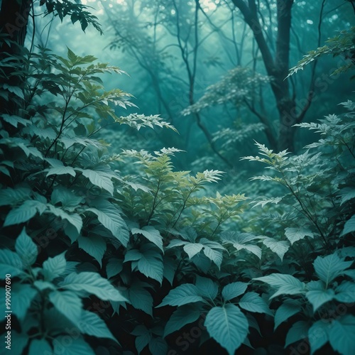 tropical forest in the morning photo