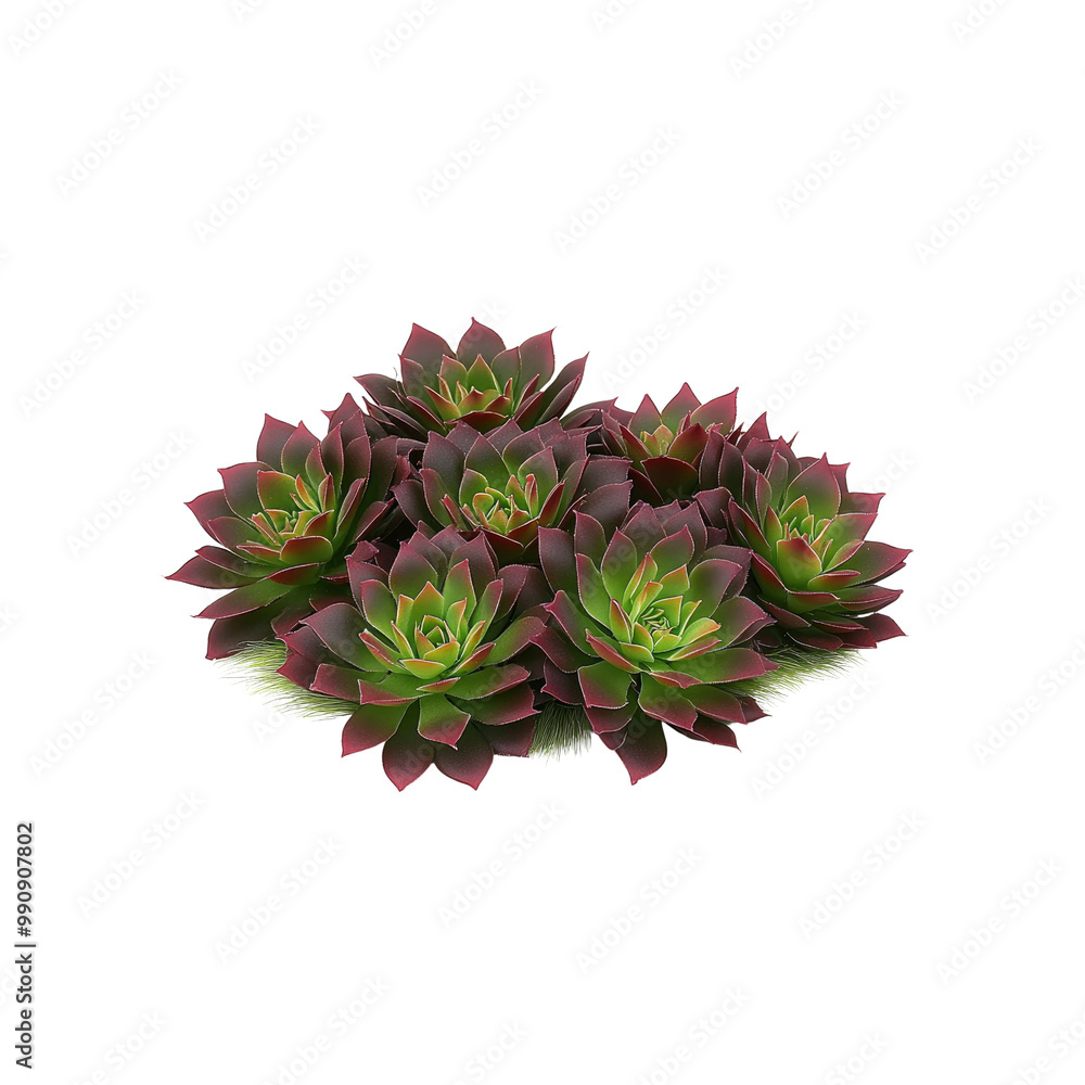 Closeup of a Group of Green and Burgundy Succulents Closeup of a Group of Green and Burgundy Succulents