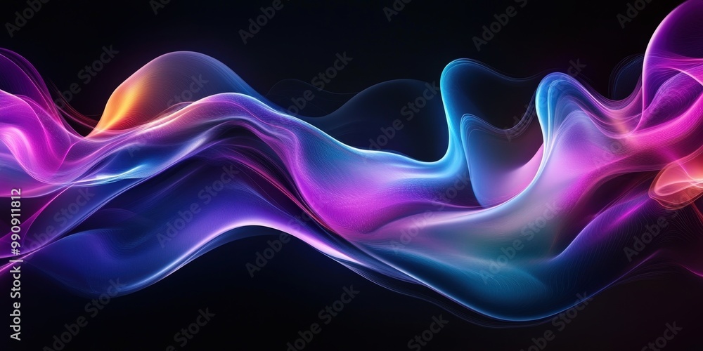 Naklejka premium Colorful Abstract Waves Background
