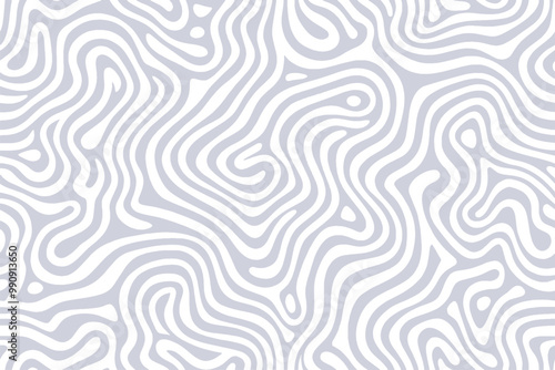 A minimalist abstract pattern featuring a series of intertwining white lines on a light gray background