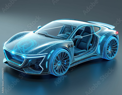 Futuristic Electric Car Concept