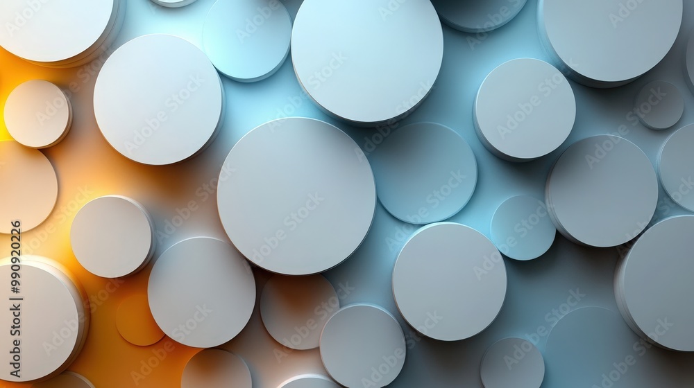 Abstract 3D Background with Large White Circles Abstract 3D Background with Large White Circles