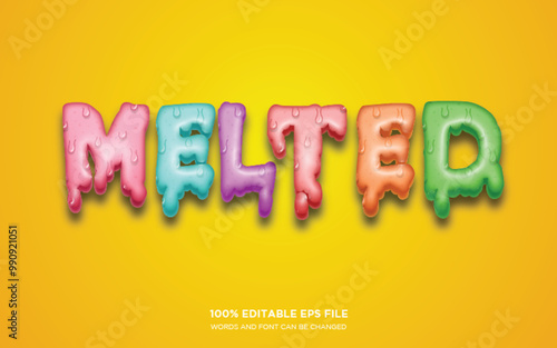 Melted 3D editable text style effect	
