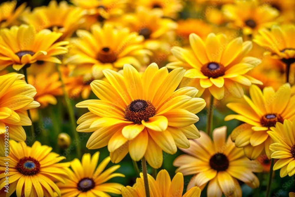 A vibrant expanse of sun-kissed flowers unfurls, boasting intricate layers of golden petals and a dramatic dark pupil, A vibrant expanse of sun-kissed flowers unfurls, boasting intricate layers of golden petals and a dramatic dark pupil,